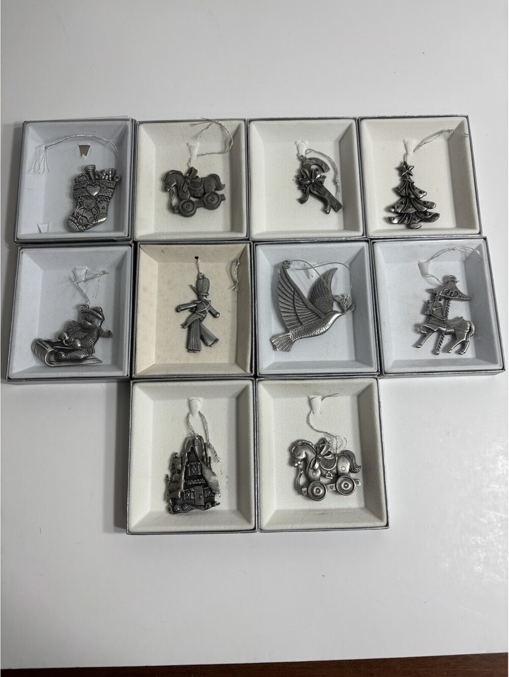 Wallace Silversmiths Pewter Christmas Ornaments Lot of 10